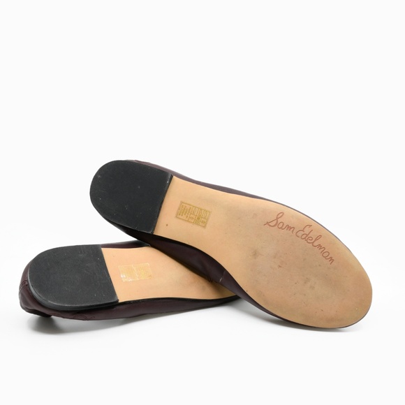 SAM EDELMAN Felicia Aubergine Leather Ballet Flats US 7M - Picture 7 of 11